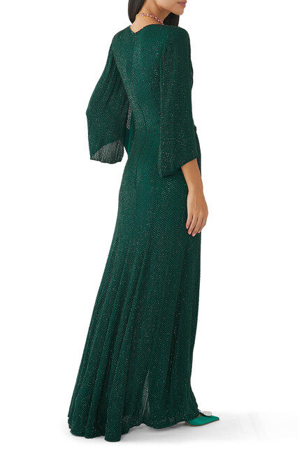 LONG SLEEVE GOWN:Green :14